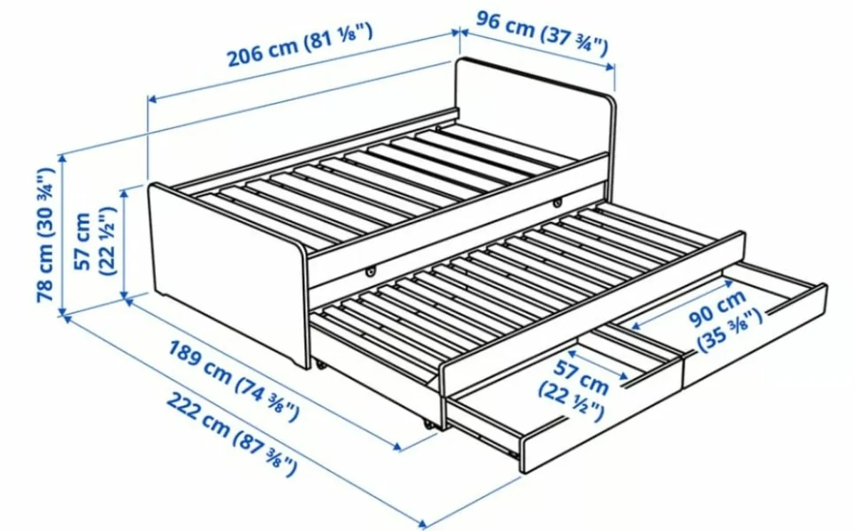 Ikea bed frame with underbed and storage - Image 2