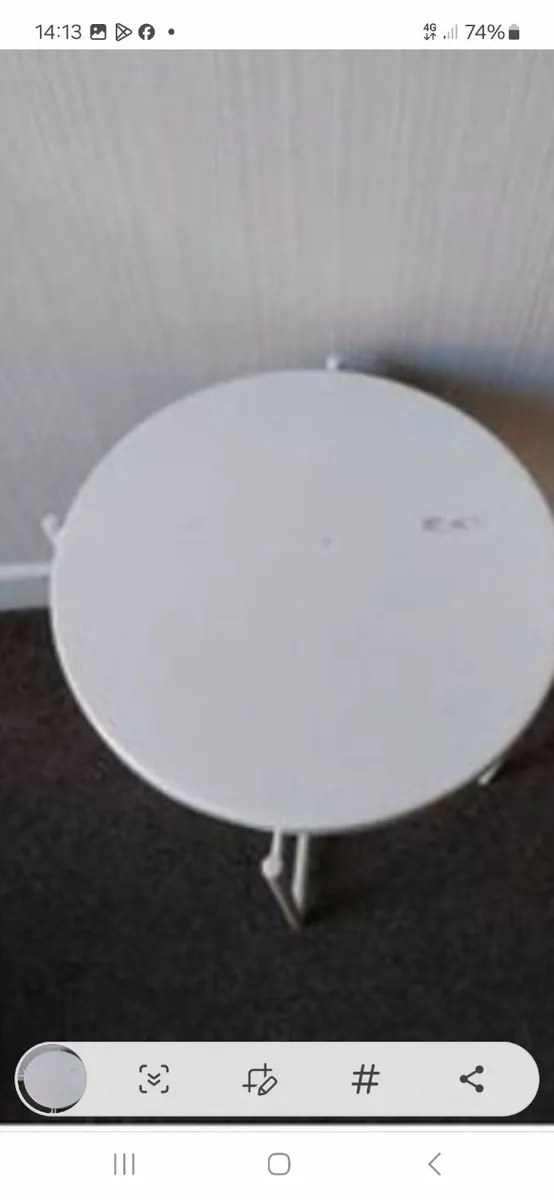 Ikea white metal side table