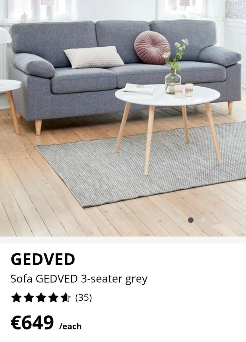 Grey 3 Seater JYSK Sofa - Image 3
