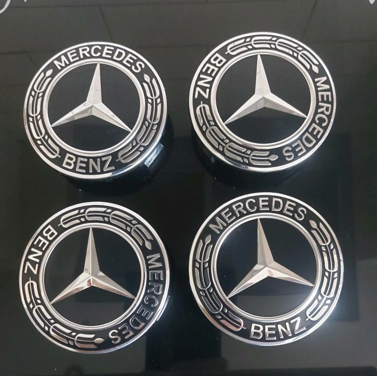 Mercedes Centre Caps (Black) FREE POST - Image 1