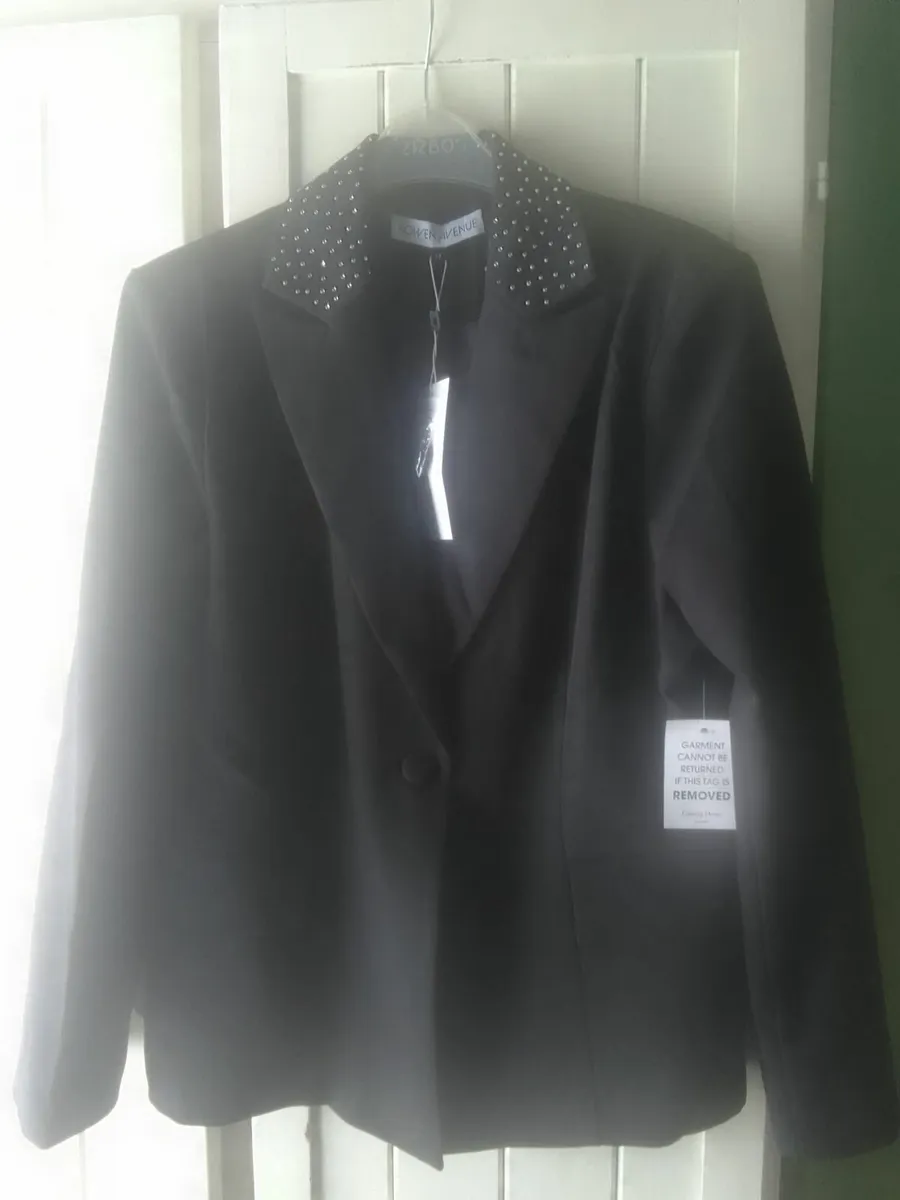 ROWAN EMBELLISHED BLACK BLAZER 14 NEW - Image 3