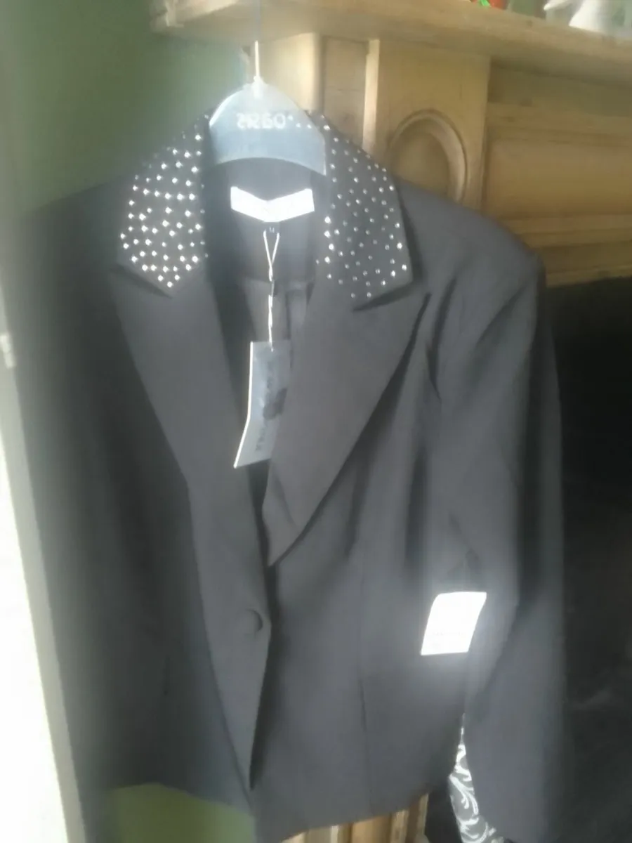 ROWAN EMBELLISHED BLACK BLAZER 14 NEW - Image 2