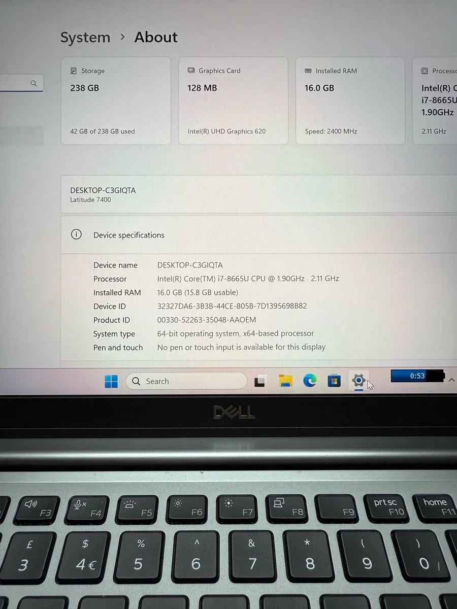 Dell i7 pro 16-256 windows 11 pro - Image 4
