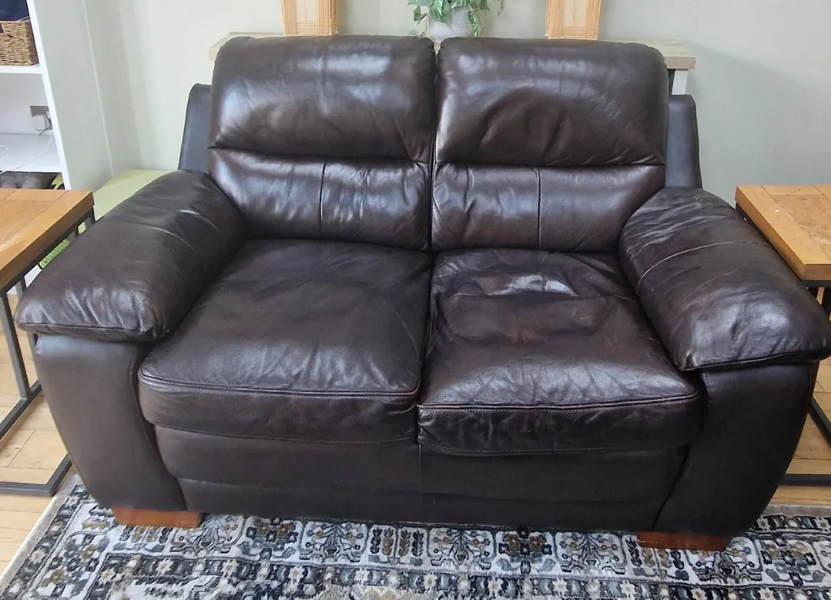 Two sofas and footstool €700  o.n.o - Image 2