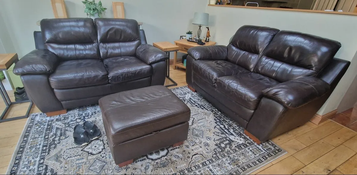 Two sofas and footstool €700  o.n.o - Image 4