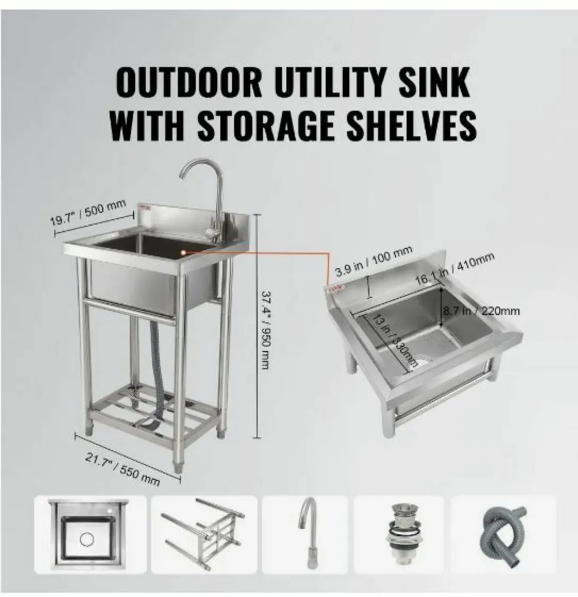 Stainless Steel Utility Sink - Image 2
