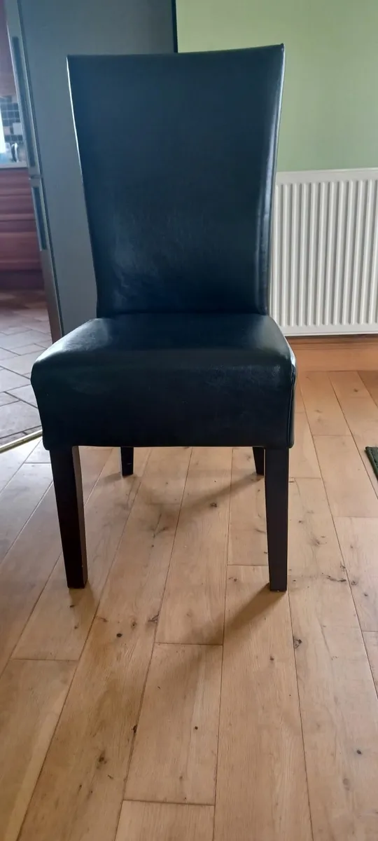 Black leather dining chairs - Image 2