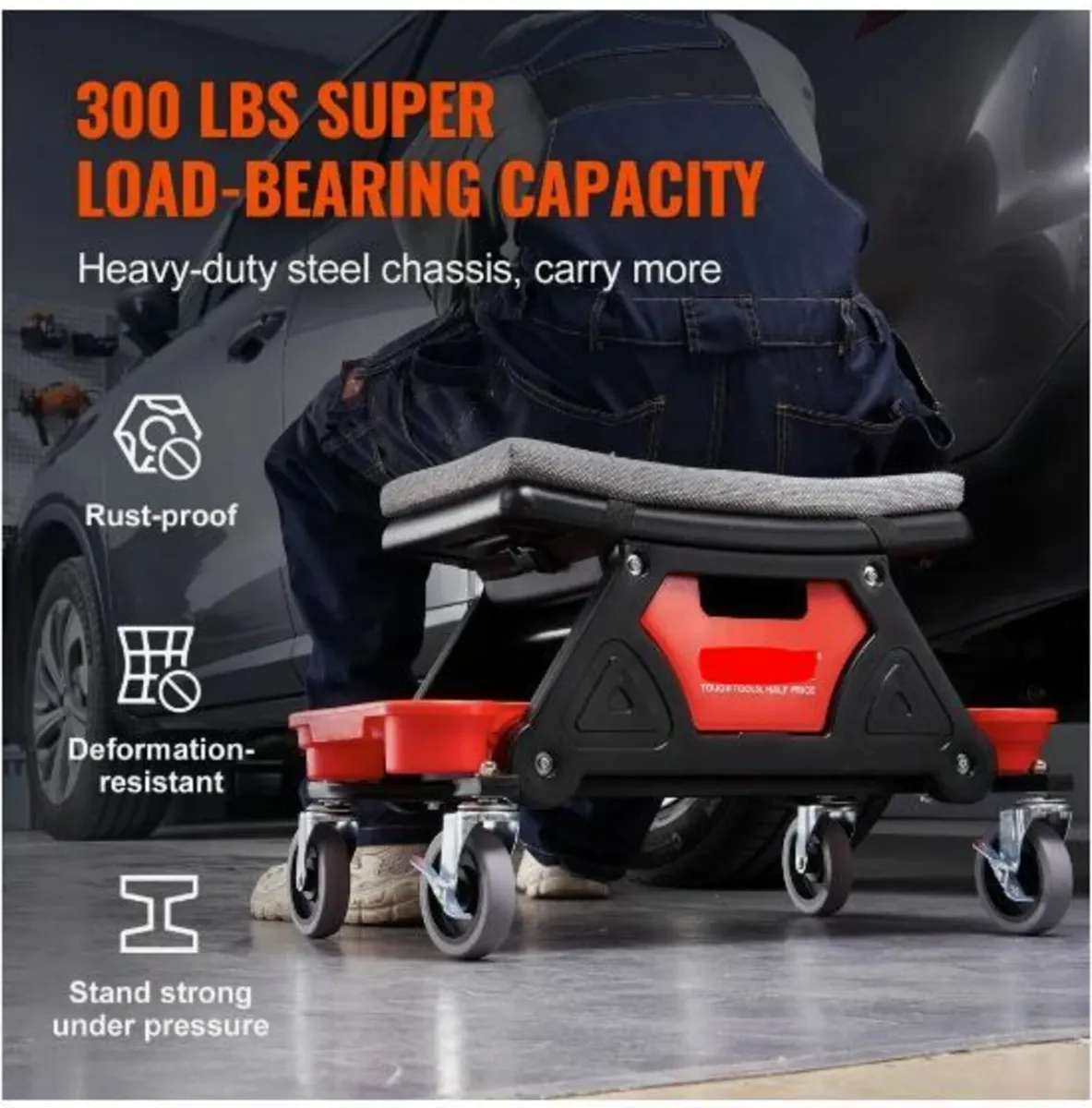 Mechanics Stool, 136.1kg Capacity - Image 4