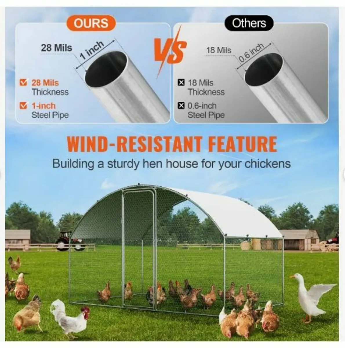 Chicken Coop, 3x1.97x1.99 m Walk-in Large - Image 4