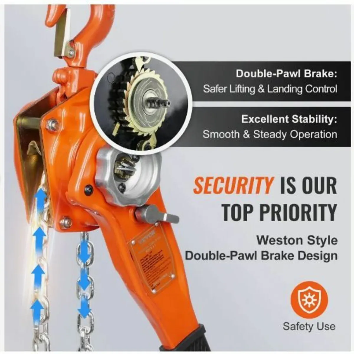 Manual Lever Chain Hoist, 3/4 Ton 748 kg - Image 3