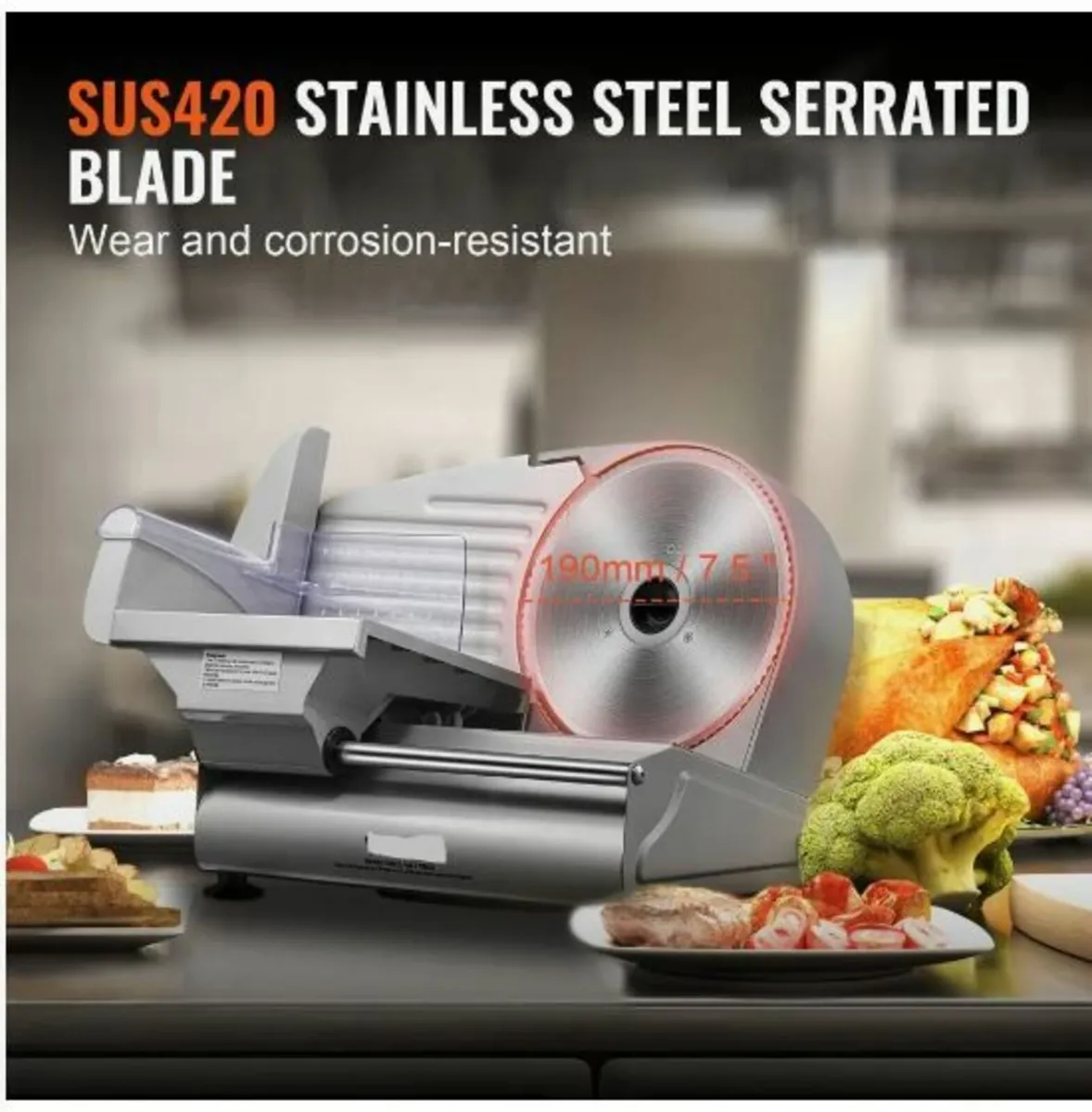 Meat Slicer, 180W Electric Deli Food - Image 4