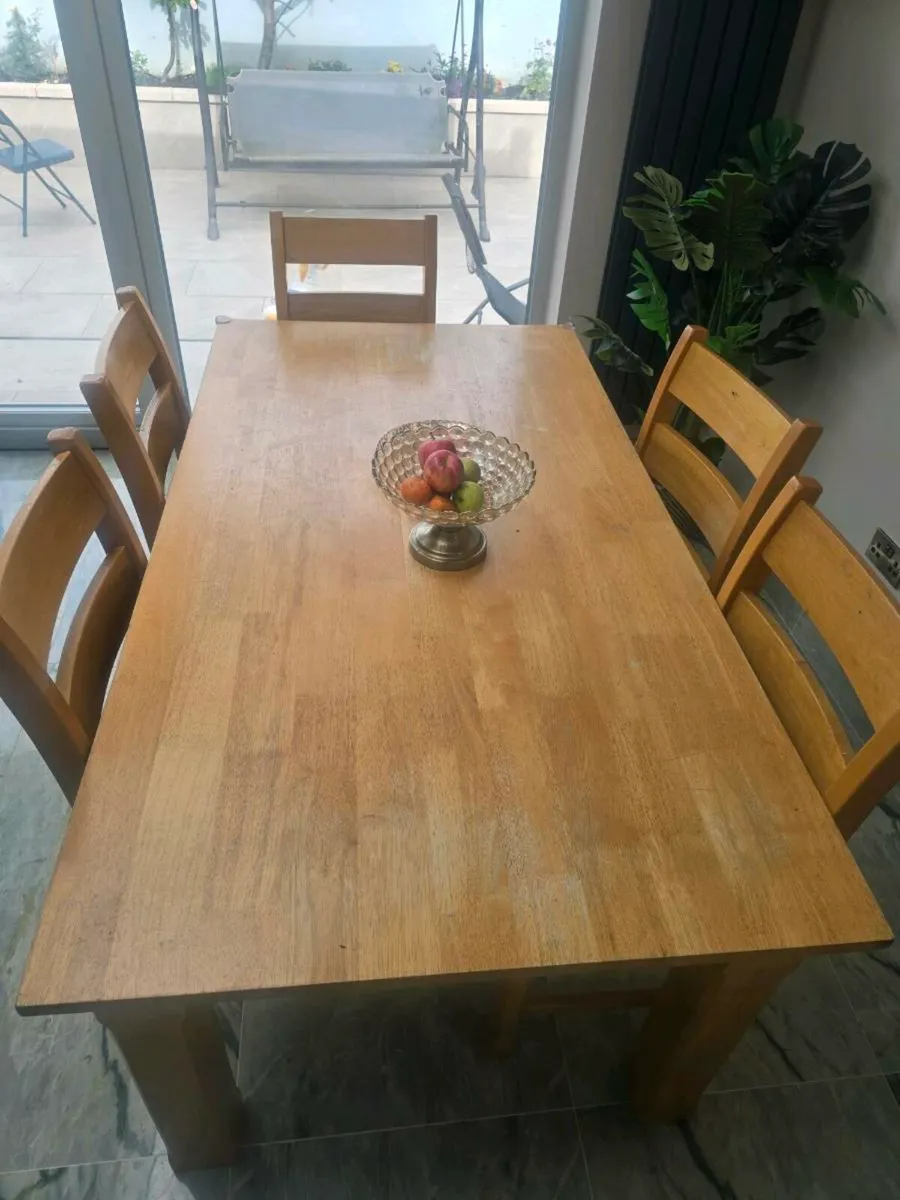 Dining Table Oak with 6 Chairs - Image 2