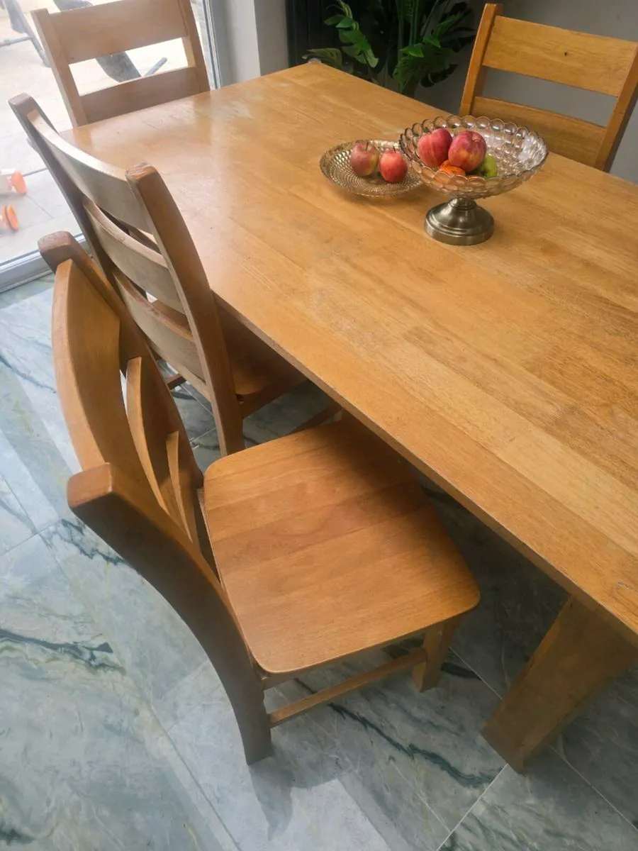 Dining Table Oak with 6 Chairs - Image 3