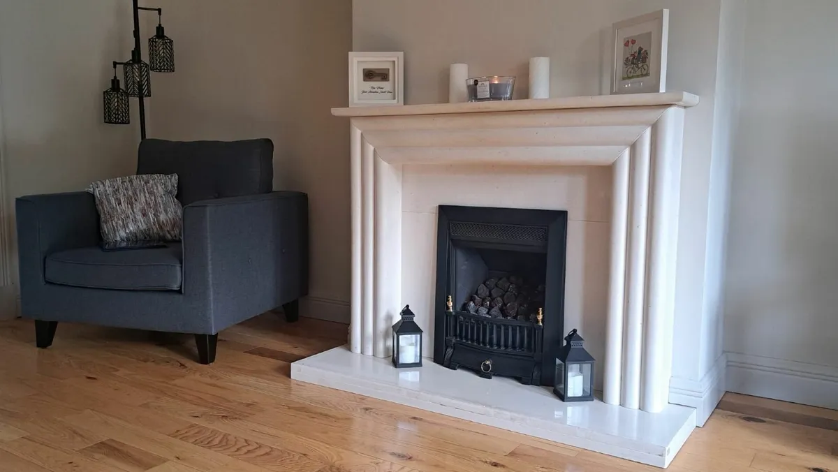 Elegant Cream Marble Fireplace For Sale 🔥🔥🔥 - Image 1