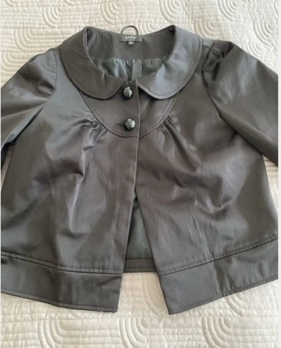 Savida - Beautiful Black Sheen cropped jacket - S - Image 1