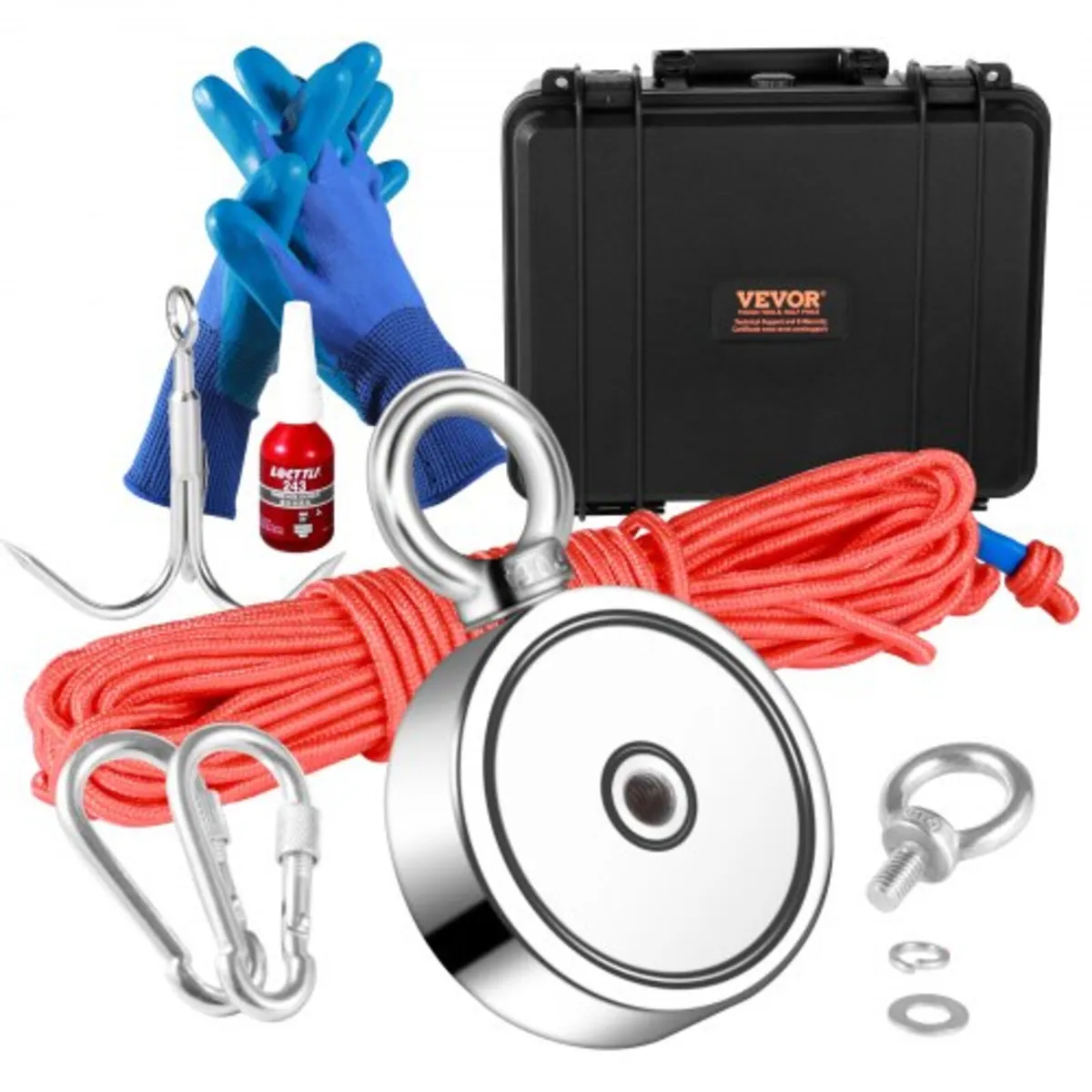 Magnet Fishing Kit, 1200lbs Pulling Force Double S