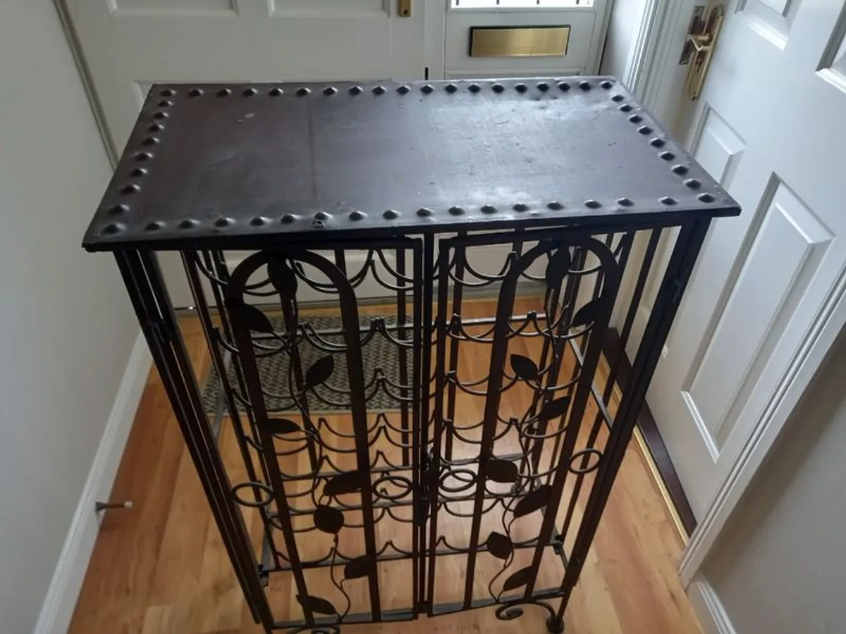 Wrought iron wine rack - Image 1