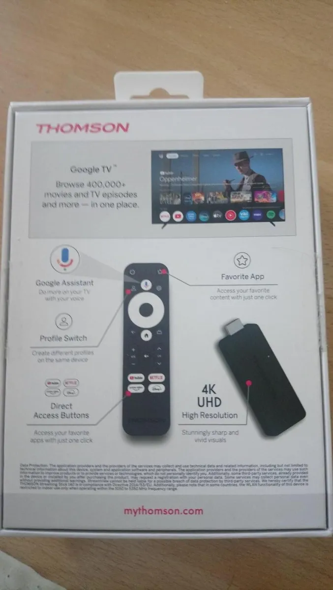 Thomson 140UK 4k Streaming stick and Chromecast - Image 2