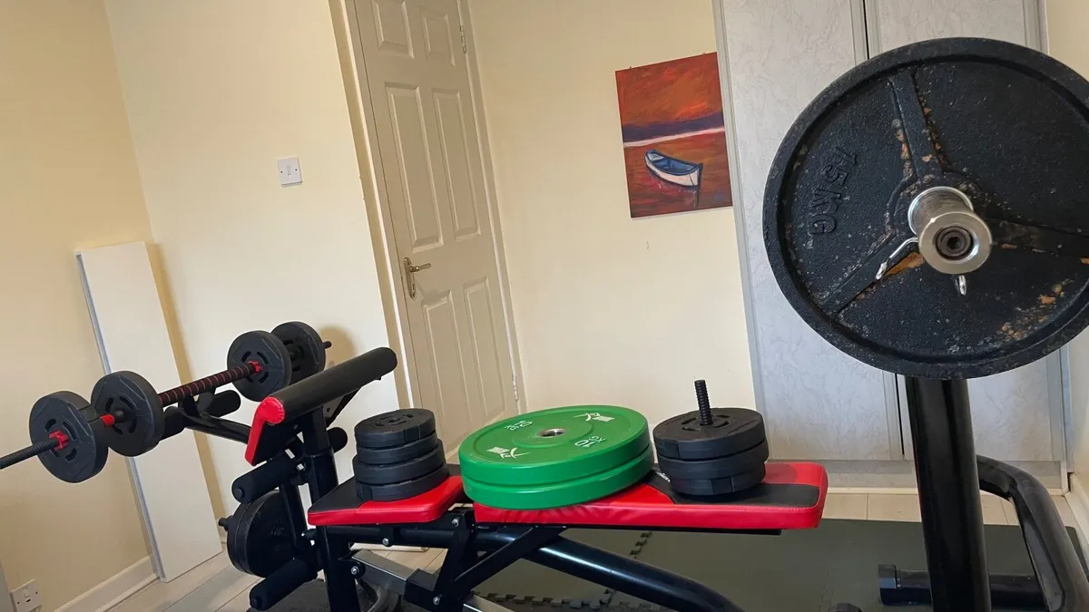 Full Home Gym Set – Olympic Bar, Bench, Weights - Image 3