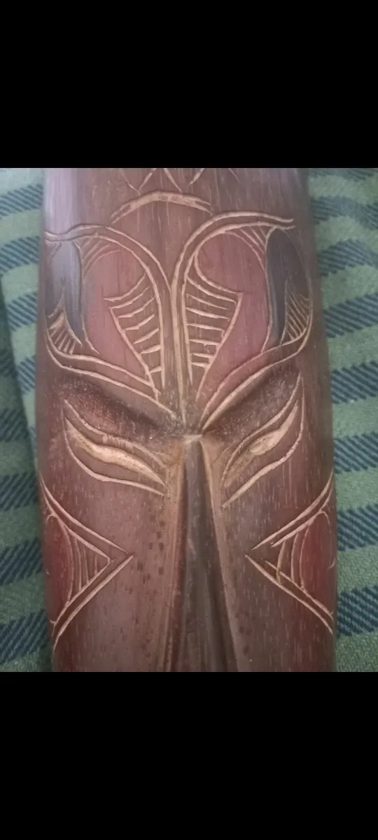 Pair of Hand carved wooden African masks - Image 3