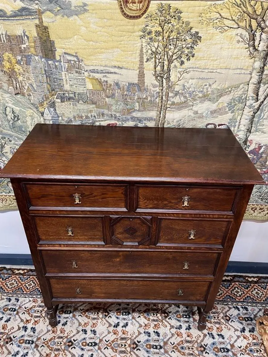 19th Century Oak Chest of Drawers - Image 3