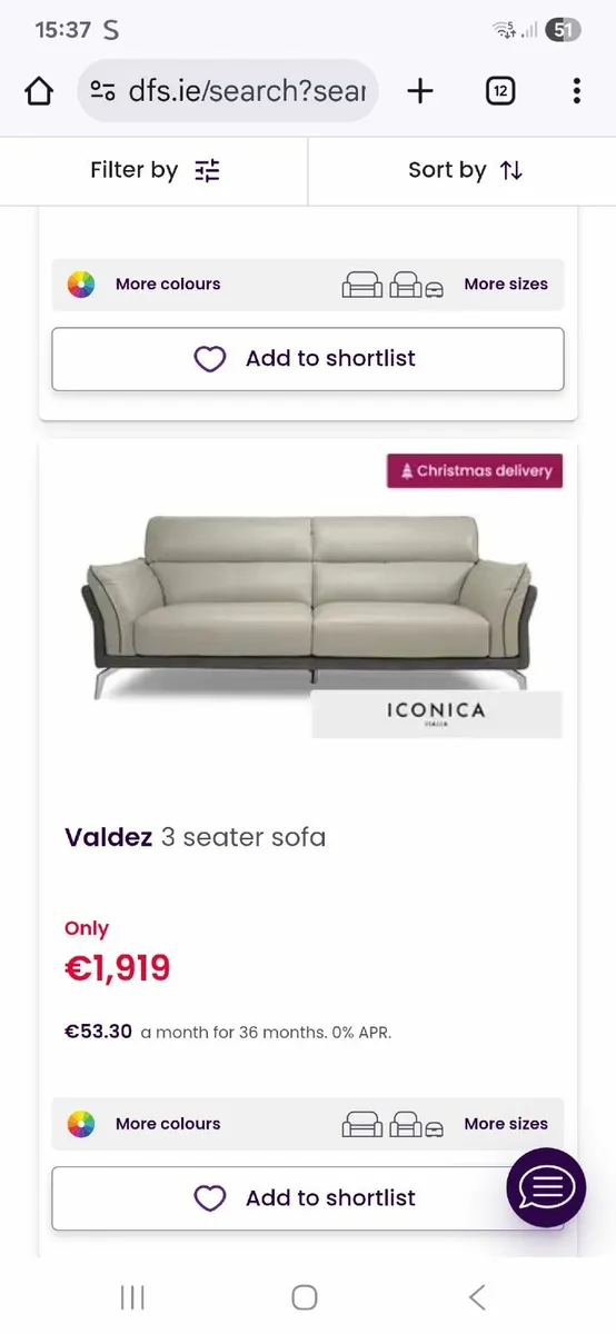 DFS SOFA, Iconica Valdez 3 seater leather sofa - Image 2