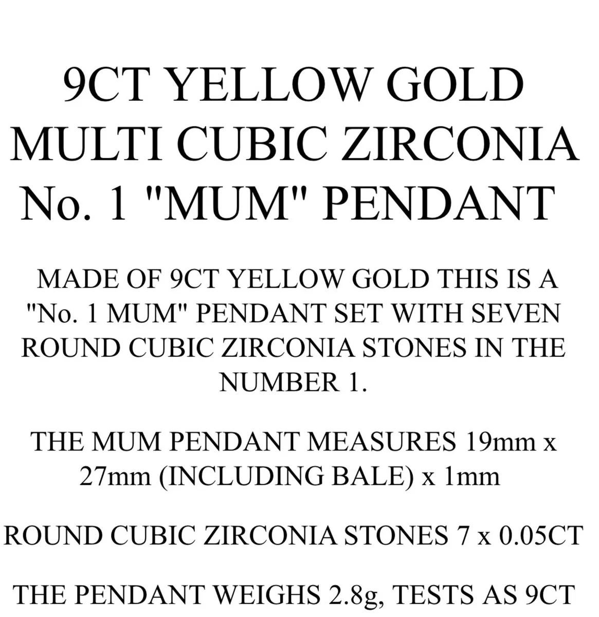 Number 1 mum pendant and chain - Image 2