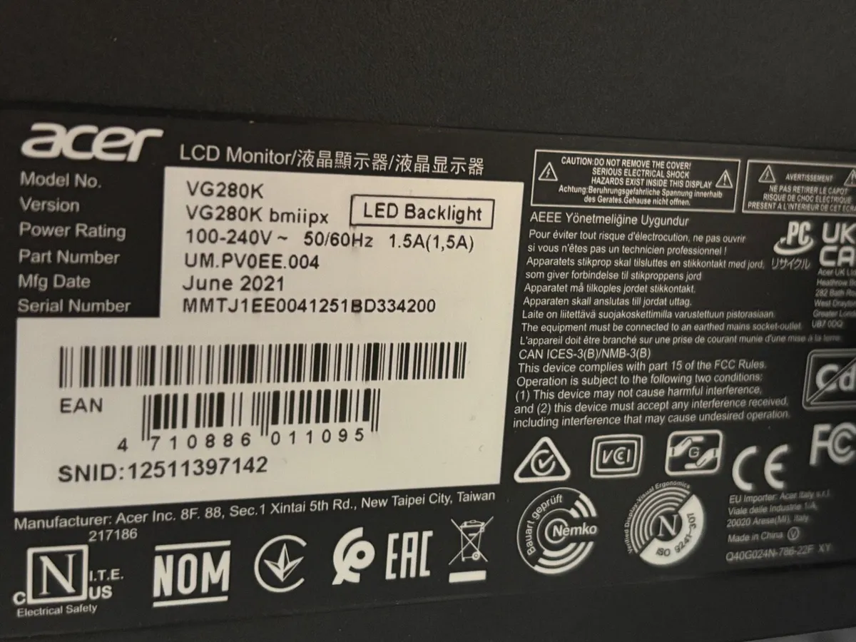 Acer Gaming Monitor - Image 2