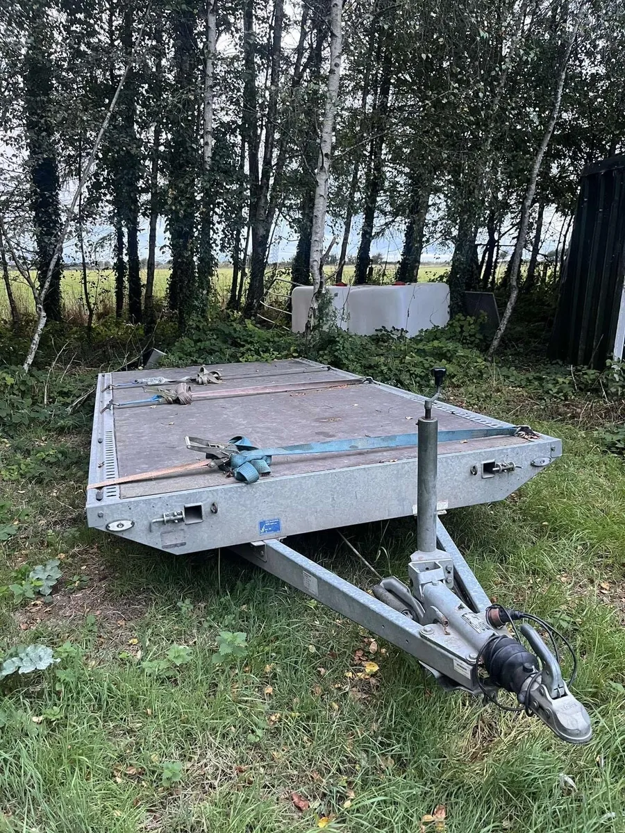 Humbaur 14ft flatbed trailer - Image 1