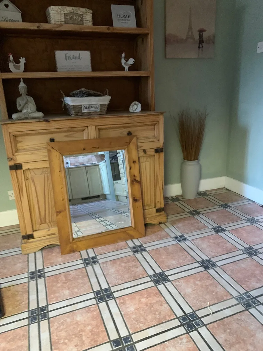 Blackrock glass wooden  mirror - Image 1