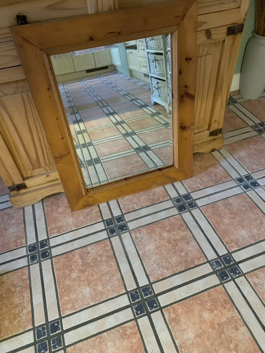 Blackrock glass wooden  mirror - Image 2