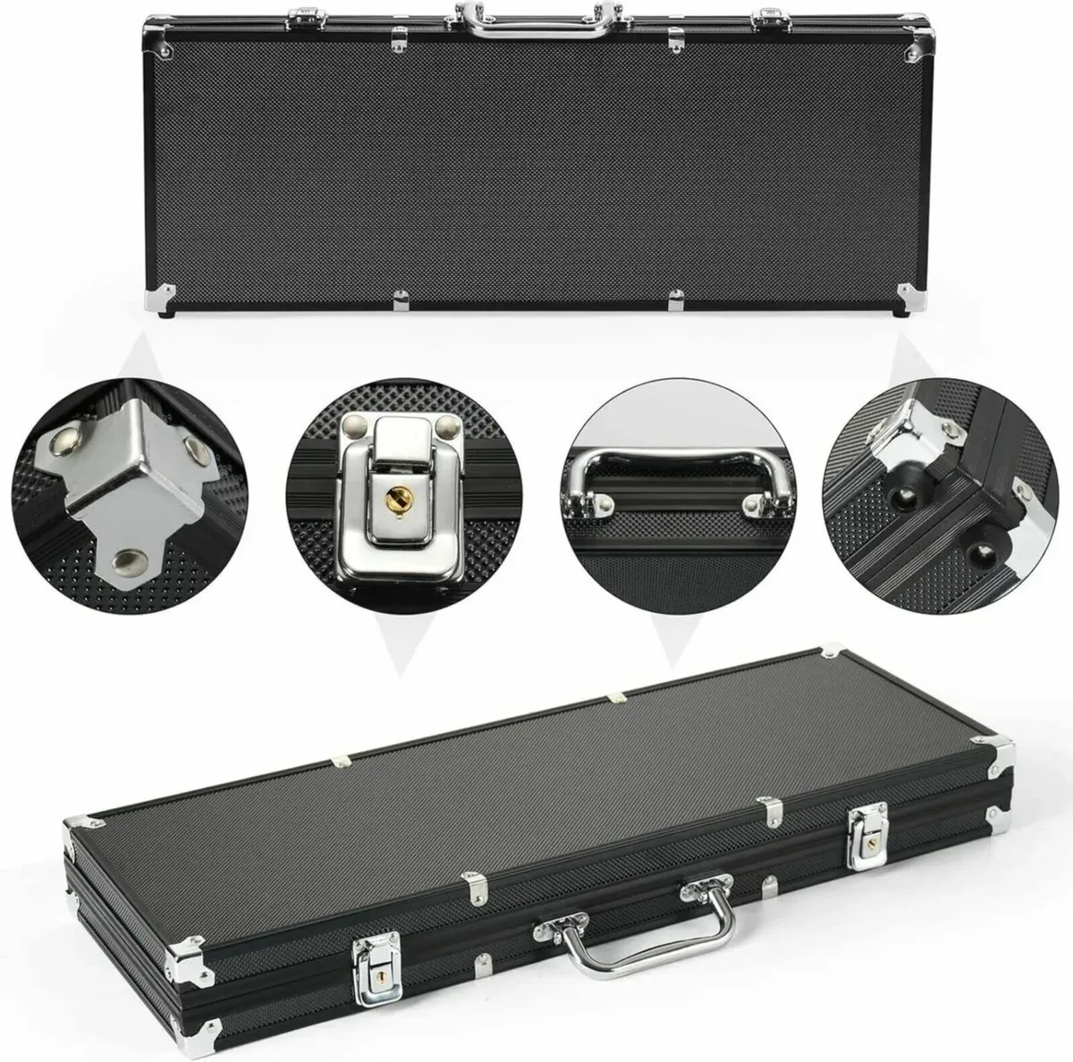 Texas Holdem Poker Chips Aluminum Carrying Case - Image 2