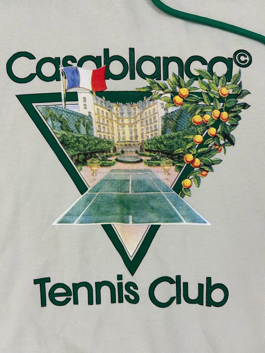 Casablanca Paris Tennis Club Hoodie Mens Small - Image 3