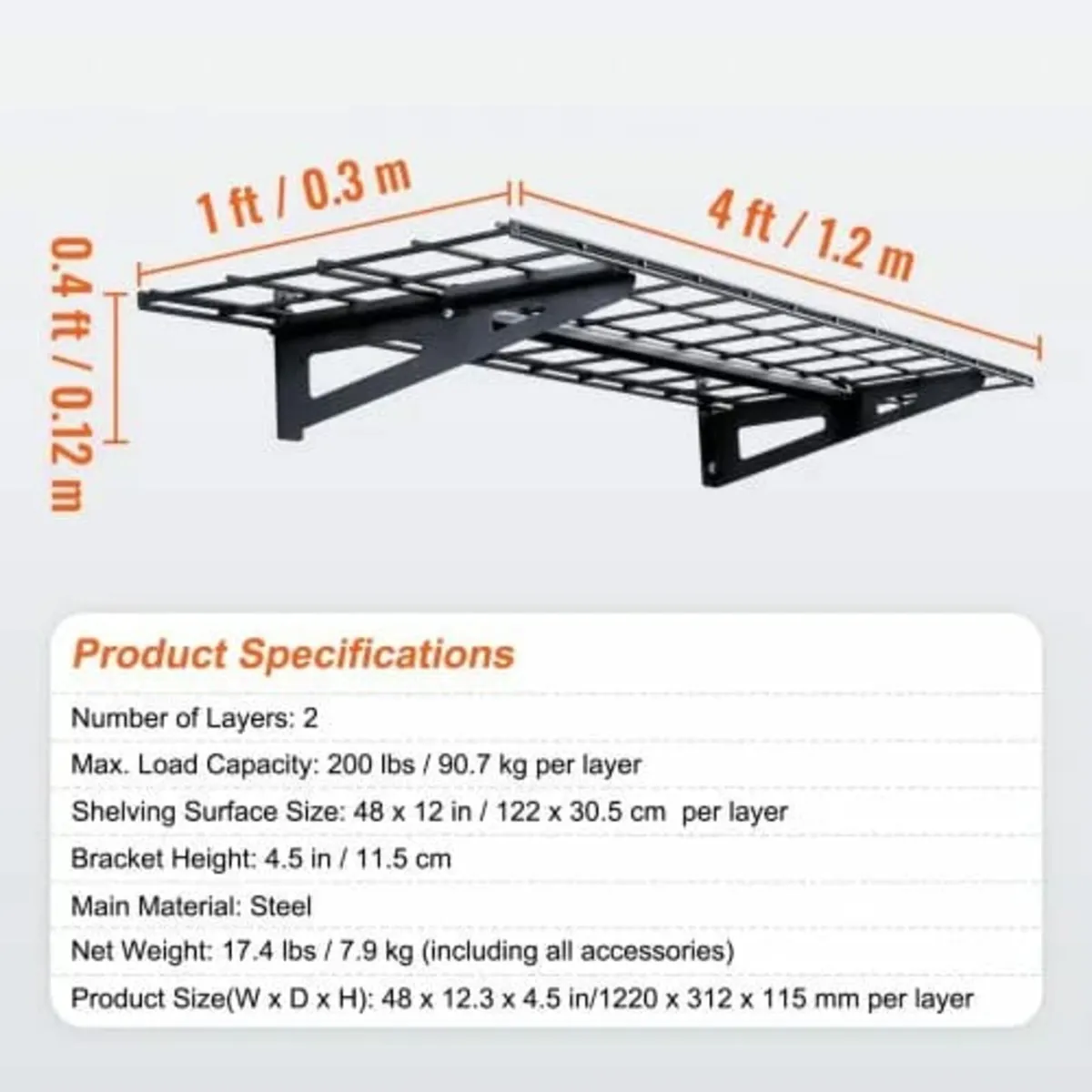 Garage Storage Shelving, 2 Pack, 4 x 1 ft Heavy Du - Image 2