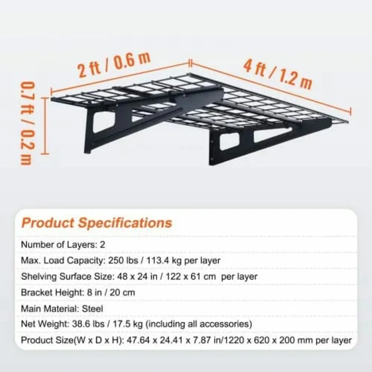 Garage Storage Shelving, 2 Pack, 4 x 2 ft Heavy Du - Image 2