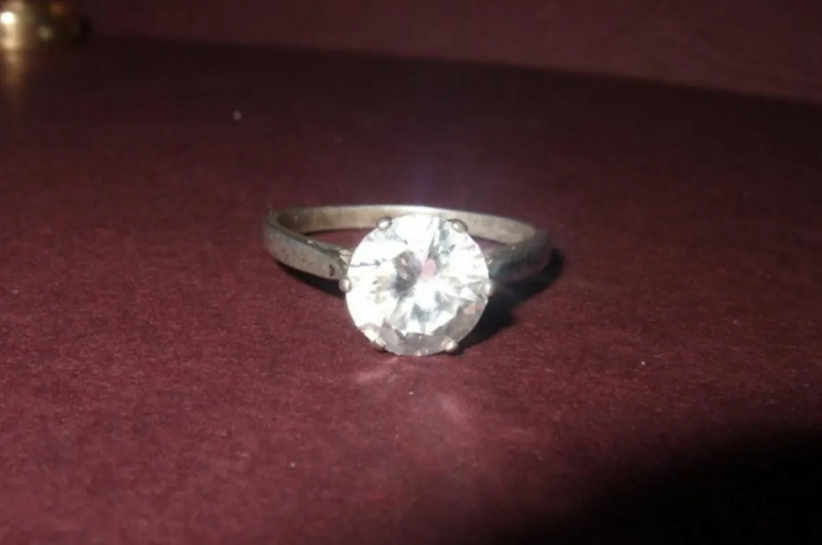 Vintage Hallmarked Silver Approx 2ct Solitaire - Image 2