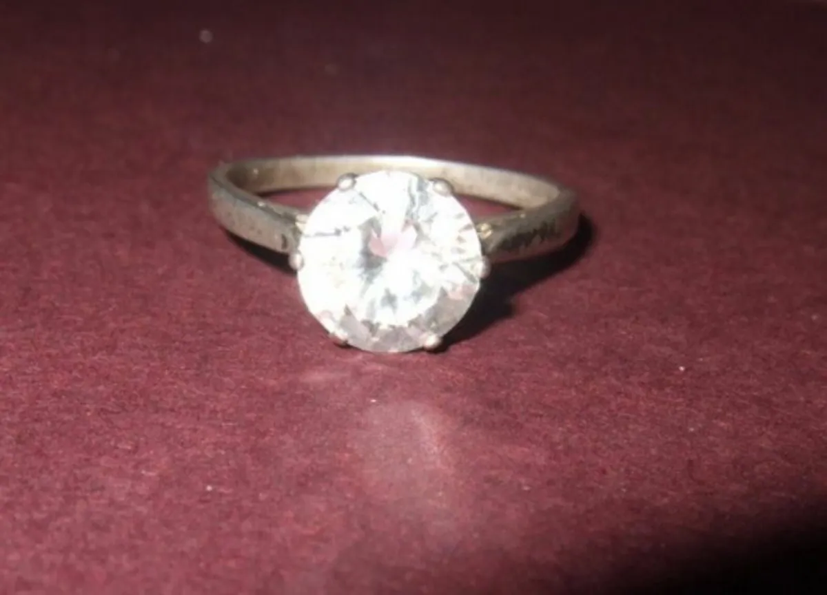 Vintage Hallmarked Silver Approx 2ct Solitaire - Image 4