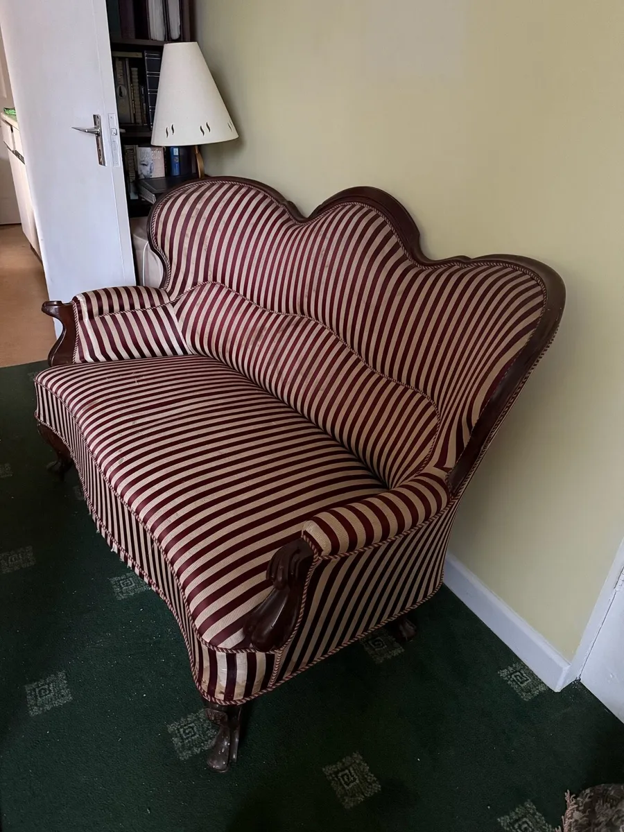 Antique 2 seater chair - Image 2