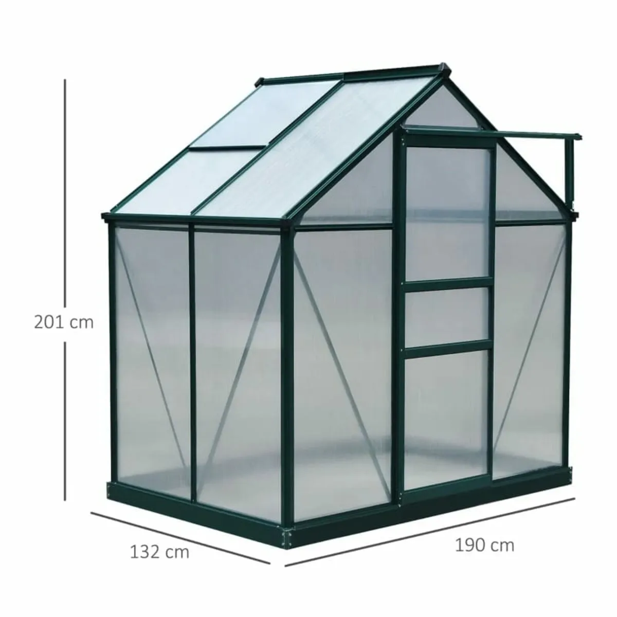 1.9x1.3x2 m Walk-In Mini Greenhouse-Dark Green Fra - Image 3