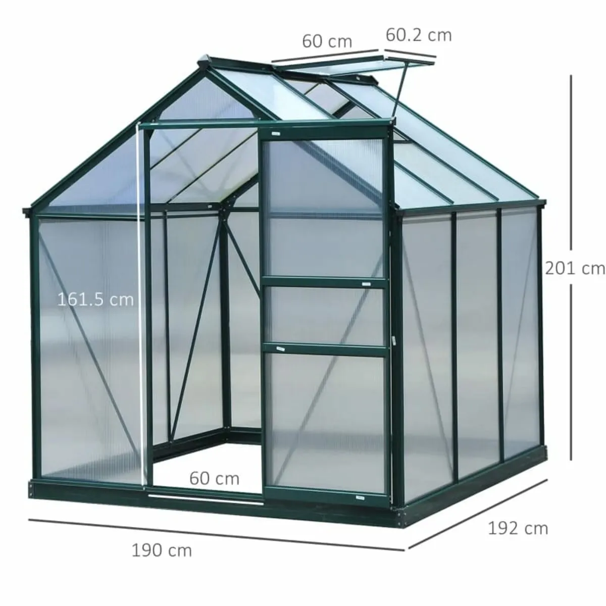 Clear Polycarbonate Greenhouse Large Walk-In Green - Image 2