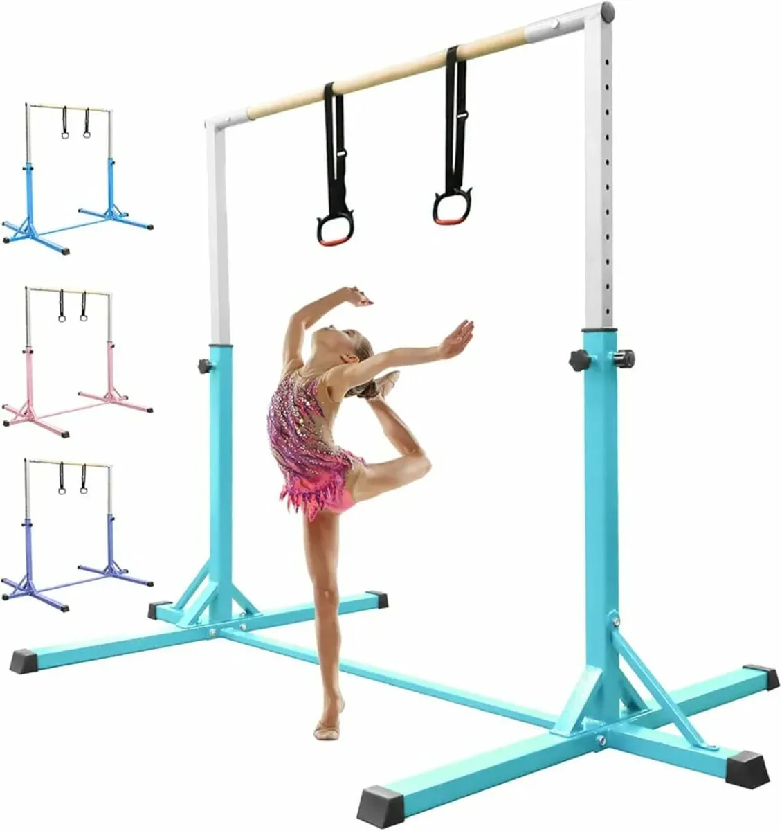 Gymnastics Bar Horizontal Bar with Gymnastic Rings - Image 1