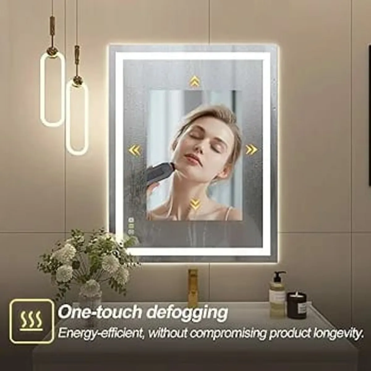 500x700 mm Bathroom-Mirror-with-LED-Lights and Blu - Image 2