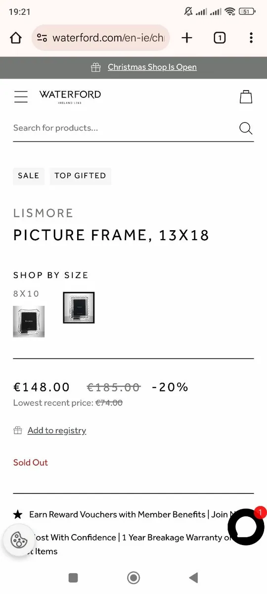 Waterford Lismore 5x7 Crystal Picture Frame – New - Image 2