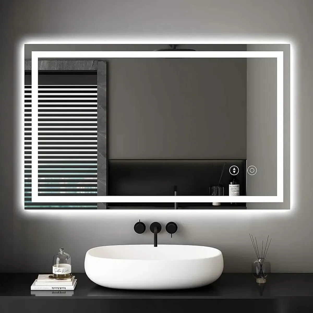 Bathroom Mirror with LED Lights, 600 * 800 MM Illu - Image 1