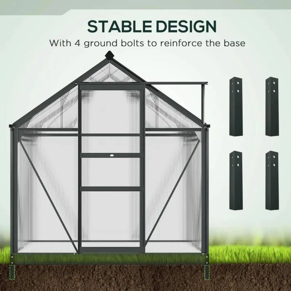 Clear Polycarbonate Greenhouse Large Walk-In Green - Image 2