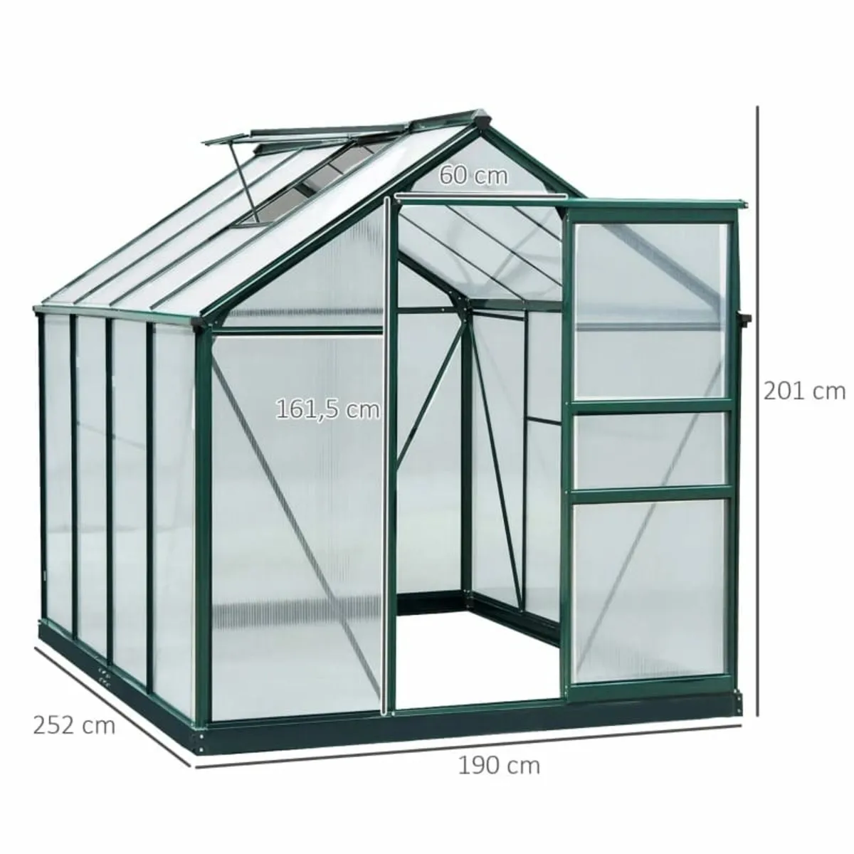 Clear Polycarbonate Greenhouse Large Walk-In Green - Image 3