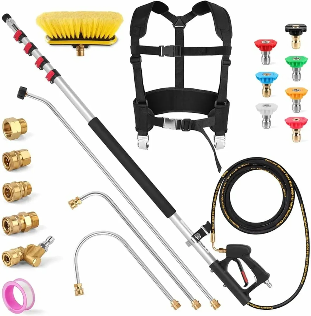 24FT Telescoping Pressure Washer Wand,roof Cleanin - Image 1
