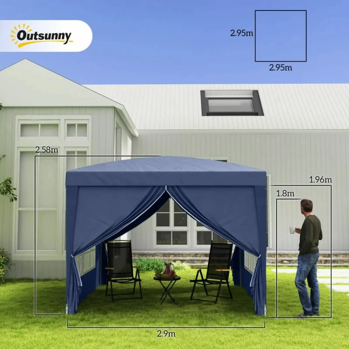 3 x 3(m) Pop Up Gazebo, Water and UV Resistant Par - Image 2