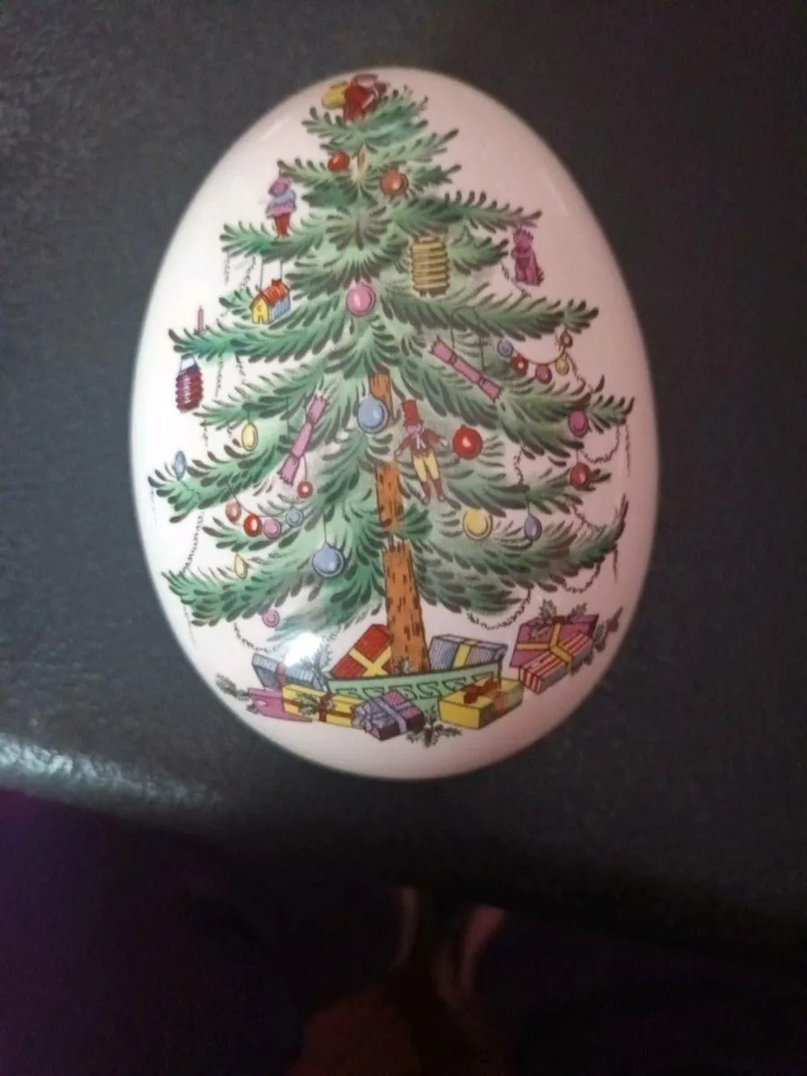 SPODE Christmas  Tree  Porcelain  Trinket Box - Image 1