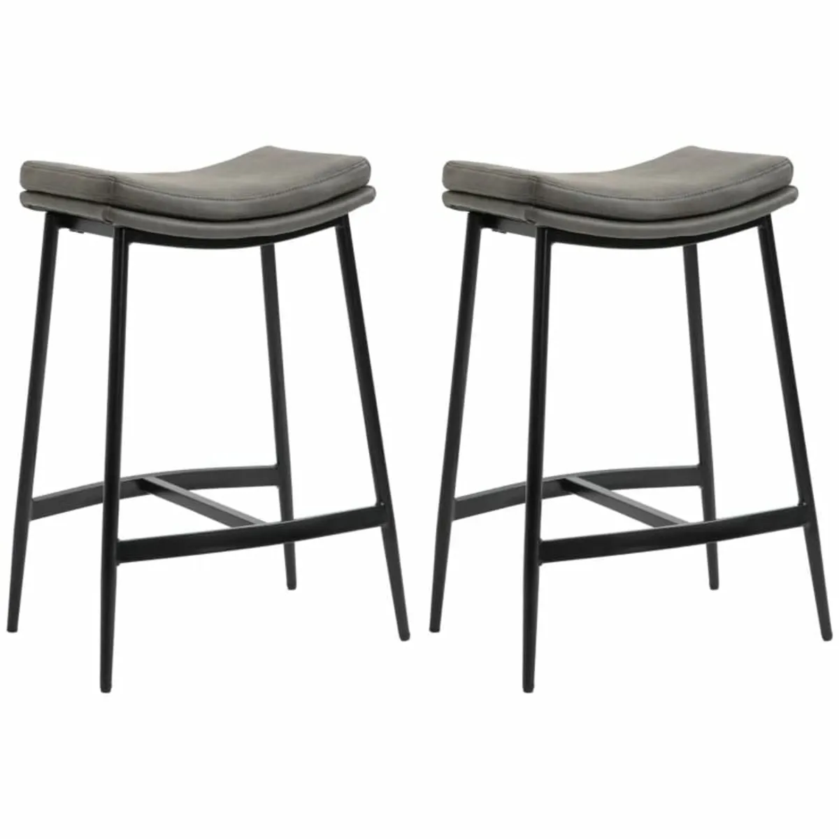 Breakfast Bar Stools Set of 2, Microfibre Upholste - Image 1